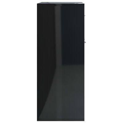 vidaXL Sideboard High Gloss Black 88x30x70 cm Engineered Wood