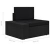 vidaXL 7 Piece Garden Lounge Set with Cushions Black Poly Rattan