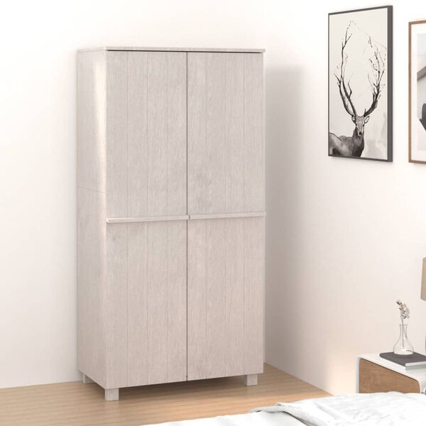 vidaXL Wardrobe HAMAR White 89x50x180 cm Solid Wood Pine