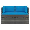 vidaXL Garden 2-Seater Pallet Sofa with Cushions Solid Pinewood