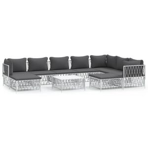 vidaXL Garden Lounge Set | White, Dark Grey