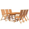 vidaXL 7 Piece Garden Dining Set Solid Wood Acacia 150-200 cm