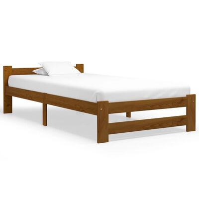 vidaXL Bed Frame without Mattress Honey Brown Solid Pine Wood 90x200 cm