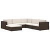 vidaXL Sectional Middle Seat 1 pc with Cushions Poly Rattan Grey