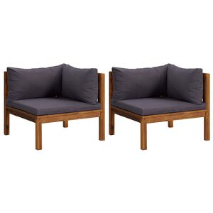 vidaXL Corner Sofa | Dark grey | Solid acacia wood, 100% polyester | Standard