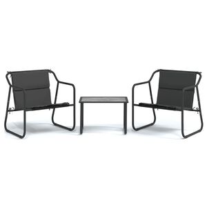 vidaXL 3 Piece Garden Lounge Set with Cushions Anthracite Steel