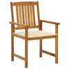 vidaXL Garden Chairs with Cushions 2 pcs Solid Acacia Wood