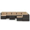 vidaXL 11 Piece Garden Lounge Set with Cushions Grey Impregnated Wood