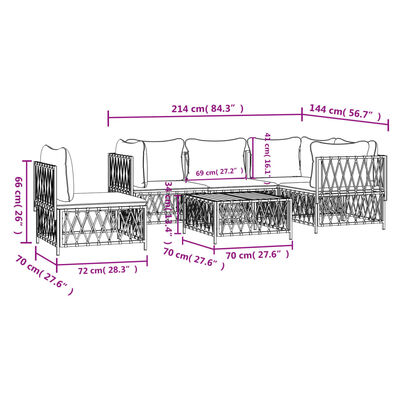 vidaXL 6 Piece Garden Lounge Set with Cushions Anthracite Steel