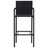 vidaXL 7 Piece Outdoor Bar Set with Armrest Poly Rattan Black