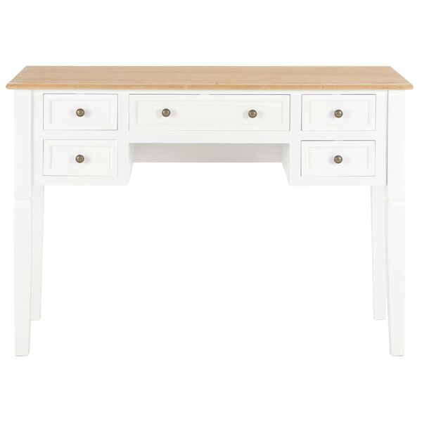 vidaXL Writing Desk White 109.5x45x77.5 cm Wood