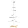 vidaXL Metal Christmas Tree with Wooden Base Black 120 cm