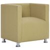 vidaXL Cube Armchair Green Fabric