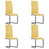 vidaXL Cantilever Dining Chairs 4 pcs Yellow Fabric