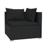 vidaXL 5 Piece Garden Lounge Set with Cushions Poly Rattan Black