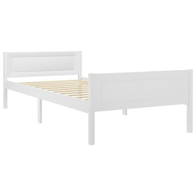 vidaXL Bed Frame Solid Pinewood White 100x200 cm