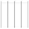 vidaXL 4-Panel Room Divider White 200x200 cm Fabric