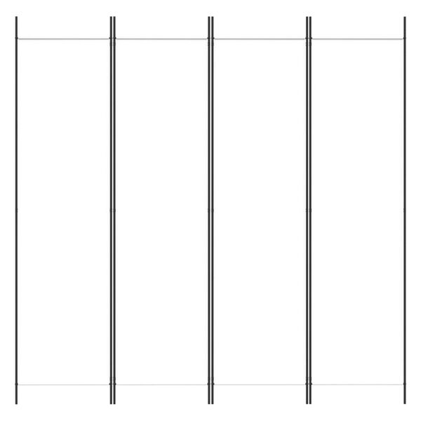 vidaXL 4-Panel Room Divider White 200x200 cm Fabric