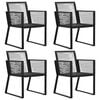 vidaXL Garden Chairs 4 pcs Rope Rattan Black
