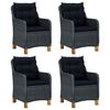 vidaXL 5 Piece Garden Dining Set Dark Grey