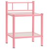 vidaXL Bedside Cabinet Pink&Transparent 45x34.5x60.5 cm Metal & Glass