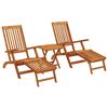 vidaXL Outdoor Deck Chairs with Footrests and Table Solid Wood Acacia