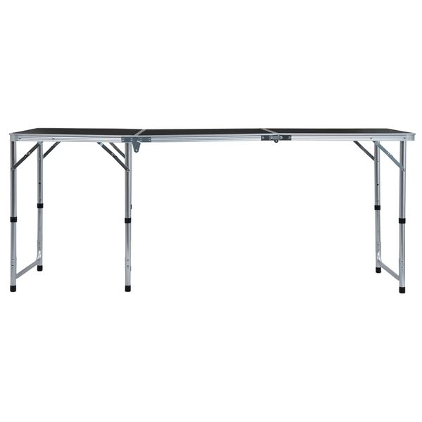 vidaXL Foldable Camping Table Grey Aluminium 180x60 cm