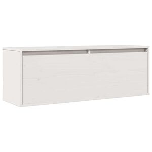 vidaXL Wall Cabinet White 100x30x35 cm Solid Wood Pine
