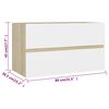 vidaXL 2 Piece Bathroom Furniture Set White and Sonoma Oak Engineered Wood