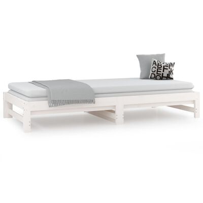 vidaXL Pull-out Day Bed without Mattress White 2x(80x200) cm