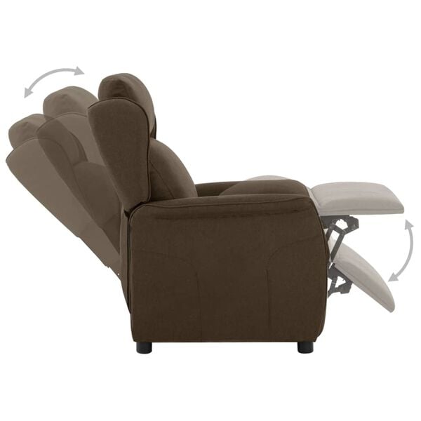 vidaXL Recliner Chair Brown Fabric