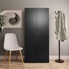 vidaXL Shoe Cabinet Black 80x35.5x180 cm Engineered Wood