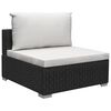 vidaXL 13 Piece Garden Lounge Set with Cushions Poly Rattan Black