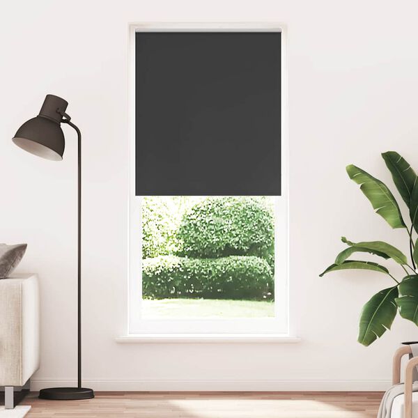 vidaXL Roller blind blackout 84.4x230 cm Fabric Width 80 cm black