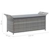 vidaXL Storage Bench with Cushion Grey 138 cm Poly Rattan