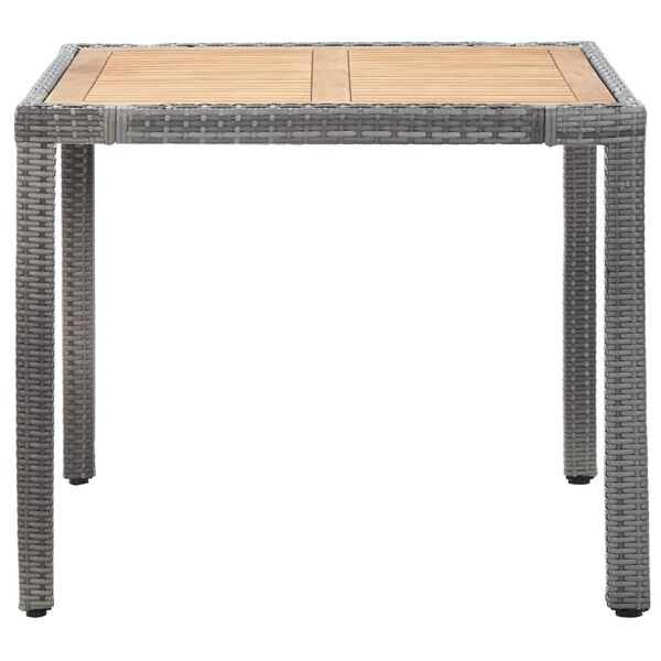 vidaXL 5 Piece Outdoor Dining Set with Cushions Poly Rattan Grey