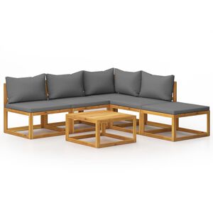 vidaXL Garden Lounge Set | Dark Grey, Acacia Wood Natural