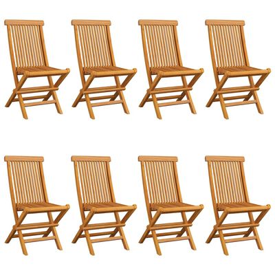 vidaXL Garden Chairs with Anthracite Cushions 8 pcs Solid Teak Wood