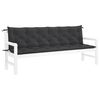 vidaXL Garden Bench Cushion Black 200x(50+50)x7cm Oxford Fabric