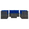vidaXL 9 Piece Garden Pallet Lounge Set with Cushions Solid Pinewood