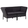 vidaXL 6 Piece Garden Lounge Set with Cushions Poly Rattan Black