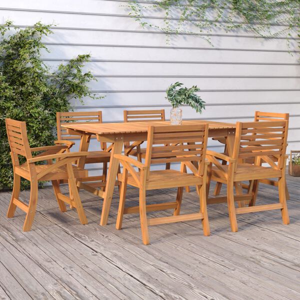vidaXL 7 Piece Garden Dining Set Solid Wood Acacia