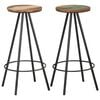 vidaXL Bar Stool | Set of 2 | Multicolour | Solid reclaimed wood and steel