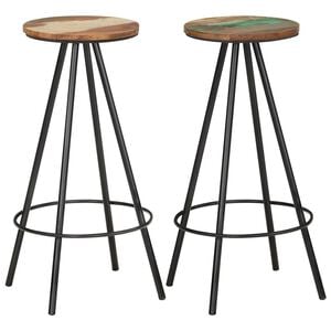 vidaXL Bar Stools 2 pcs Solid Reclaimed Wood