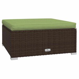 vidaXL Garden Footrest | Brown | PE rattan | Medium | Modular | Footrest