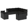 vidaXL 11 Piece Garden Sofa Set with Cushions Black Poly Rattan