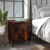 vidaXL Bed Cabinet with Metal Legs Smoked Oak 40x30x50 cm