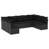 vidaXL 9 Piece Garden Sofa Set with Cushions Black Poly Rattan