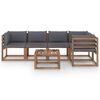 vidaXL 6 Piece Garden Pallet Lounge Set with Cushions Impregnated Pinewood