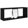 vidaXL Wall Cube Shelf 4 pcs Black 60x15x23 cm Engineered Wood